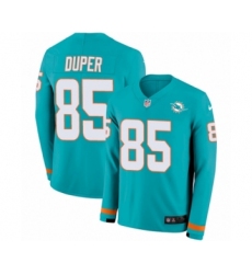 Youth Nike Miami Dolphins #85 Mark Duper Limited Aqua Therma Long Sleeve NFL Jersey