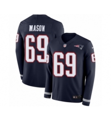 Youth Nike New England Patriots #69 Shaq Mason Limited Navy Blue Therma Long Sleeve NFL Jersey