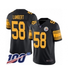 Men's Pittsburgh Steelers #58 Jack Lambert Limited Black Rush Vapor Untouchable 100th Season Football Jersey Men's Pittsburgh Steelers #58 Jack Lambert Limited Black Rush Vapor Untouchable 100th Season Football Jersey