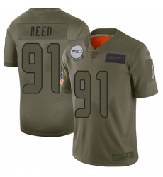Men's Seattle Seahawks #91 Jarran Reed Limited Camo 2019 Salute to Service Football Jersey