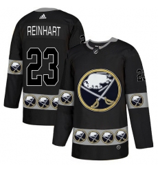 Men's Adidas Buffalo Sabres #23 Sam Reinhart Authentic Black Team Logo Fashion NHL Jersey