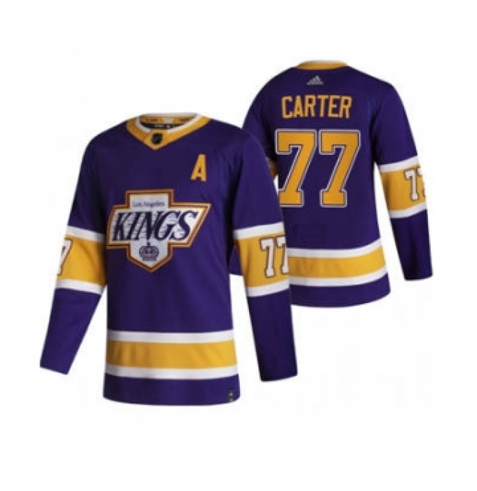 Men's Los Angeles Kings #77 Jeff Carter Black 2020-21 Reverse Retro Alternate Hockey Jersey