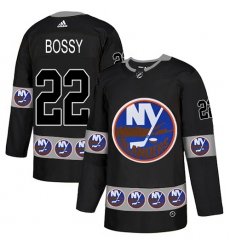 Men's Adidas New York Islanders #22 Mike Bossy Authentic Black Team Logo Fashion NHL Jersey