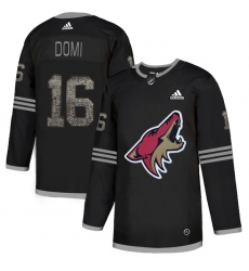 Men's Adidas Arizona Coyotes #16 Max Domi Black Authentic Classic Stitched NHL Jersey