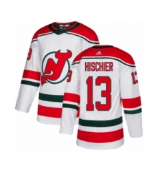 Men's Adidas New Jersey Devils #19 Travis Zajac Premier White Alternate NHL Jersey
