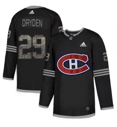 Men's Adidas Montreal Canadiens #29 Ken Dryden Black Authentic Classic Stitched NHL Jersey