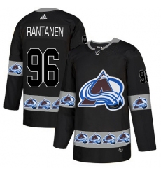 Men's Adidas Colorado Avalanche #96 Mikko Rantanen Authentic Black Team Logo Fashion NHL Jersey
