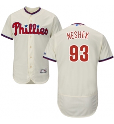 Men's Majestic Philadelphia Phillies #93 Pat Neshek Cream Alternate Flex Base Authentic Collection MLB Jersey