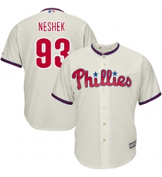 Youth Majestic Philadelphia Phillies #93 Pat Neshek Authentic Cream Alternate Cool Base MLB Jersey