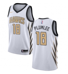 Youth Nike Atlanta Hawks #18 Miles Plumlee Swingman White NBA Jersey - City Edition