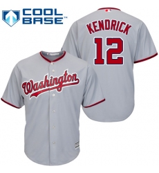 Youth Majestic Washington Nationals #12 Howie Kendrick Authentic Grey Road Cool Base MLB Jersey