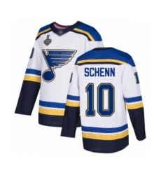 Youth St. Louis Blues #10 Brayden Schenn Authentic White Away 2019 Stanley Cup Final Bound Hockey Jersey