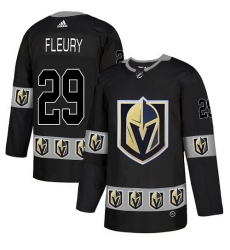 Men's Adidas Vegas Golden Knights #29 Marc-Andre Fleury Authentic Black Team Logo Fashion NHL Jersey