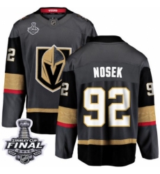 Men's Vegas Golden Knights #92 Tomas Nosek Authentic Black Home Fanatics Branded Breakaway 2018 Stanley Cup Final NHL Jersey