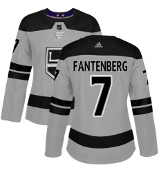 Women's Adidas Los Angeles Kings #9 Adrian Kempe Authentic Gray Alternate NHL Jersey