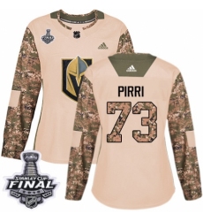 Women's Adidas Vegas Golden Knights #73 Brandon Pirri Authentic Camo Veterans Day Practice 2018 Stanley Cup Final NHL Jersey