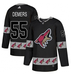 Men's Adidas Arizona Coyotes #55 Jason Demers Authentic Black Team Logo Fashion NHL Jersey