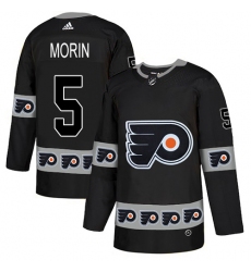 Men's Adidas Philadelphia Flyers #5 Samuel Morin Authentic Black Team Logo Fashion NHL Jersey