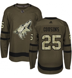 Men's Adidas Arizona Coyotes #25 Nick Cousins Authentic Green Salute to Service NHL Jersey