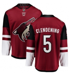 Men's Arizona Coyotes #5 Adam Clendening Authentic Burgundy Red Home Fanatics Branded Breakaway NHL Jersey