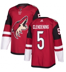 Youth Adidas Arizona Coyotes #5 Adam Clendening Premier Burgundy Red Home NHL Jersey