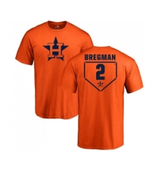 MLB Nike Houston Astros #2 Alex Bregman Orange RBI T-Shirt