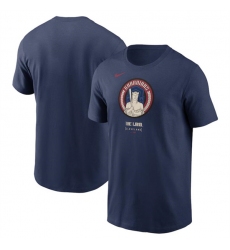 Men's Cleveland Guardians Navy 2024 City Connect Large Logo T-Shirt