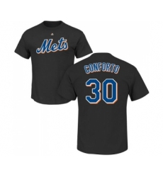 MLB Nike New York Mets #30 Michael Conforto Black Name & Number T-Shirt