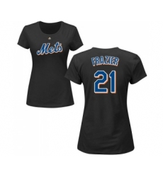 MLB Women's Nike New York Mets #21 Todd Frazier Black Name & Number T-Shirt