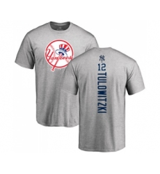Baseball New York Yankees #12 Troy Tulowitzki Ash Backer T-Shirt