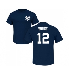 MLB Nike New York Yankees #12 Wade Boggs Navy Blue Name & Number T-Shirt
