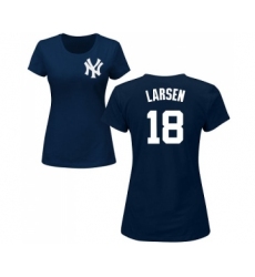 MLB Women's Nike New York Yankees #18 Don Larsen Navy Blue Name & Number T-Shirt