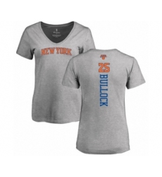 Basketball Women's New York Knicks #25 Reggie Bullock Ash Backer T-Shirt
