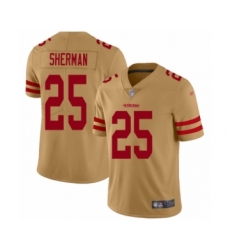 Men's San Francisco 49ers #25 Richard Sherman Limited Gold Inverted Legend Football Jersey