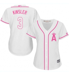 Women's Majestic Los Angeles Angels of Anaheim #3 Ian Kinsler Authentic White Fashion Cool Base MLB Jersey