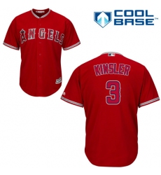 Youth Majestic Los Angeles Angels of Anaheim #3 Ian Kinsler Authentic Red Alternate Cool Base MLB Jersey