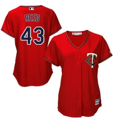 Women's Majestic Minnesota Twins #43 Addison Reed Authentic Scarlet Alternate Cool Base MLB Jersey