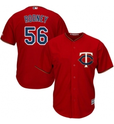 Men's Majestic Minnesota Twins #56 Fernando Rodney Replica Scarlet Alternate Cool Base MLB Jersey