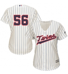 Women's Majestic Minnesota Twins #56 Fernando Rodney Authentic Cream Alternate Cool Base MLB Jersey