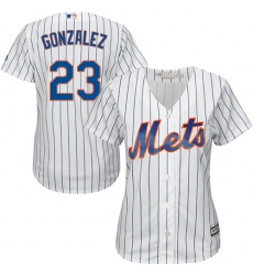 Women's Majestic New York Mets #23 Adrian Gonzalez Authentic White Home Cool Base MLB Jersey