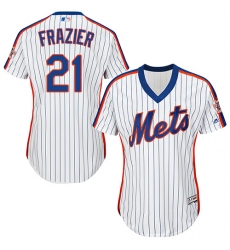 Women's Majestic New York Mets #21 Todd Frazier Authentic White Alternate Cool Base MLB Jersey