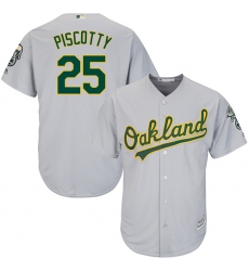 Youth Majestic Oakland Athletics #25 Stephen Piscotty Replica Grey Road Cool Base MLB Jersey