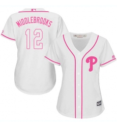Women's Majestic Philadelphia Phillies #12 Will Middlebrooks Replica White Fashion Cool Base MLB Jersey