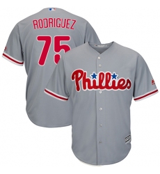 Men's Majestic Philadelphia Phillies #75 Francisco Rodriguez Replica Grey Road Cool Base MLB Jersey