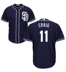 Men's Majestic San Diego Padres #11 Allen Craig Replica Navy Blue Alternate 1 Cool Base MLB Jersey