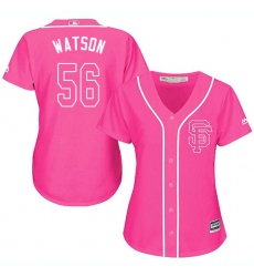Women's Majestic San Francisco Giants #56 Tony Watson Authentic Pink Fashion Cool Base MLB Jersey