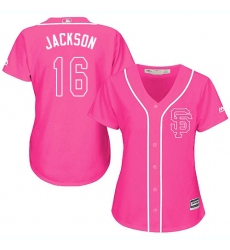 Women's Majestic San Francisco Giants #16 Austin Jackson Authentic Pink Fashion Cool Base MLB Jersey
