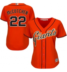 Women's Majestic San Francisco Giants #22 Andrew McCutchen Replica Orange Alternate Cool Base MLB Jersey