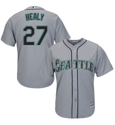 Youth Majestic Seattle Mariners #27 Ryon Healy Authentic Grey Road Cool Base MLB Jersey