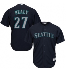 Youth Majestic Seattle Mariners #27 Ryon Healy Authentic Navy Blue Alternate 2 Cool Base MLB Jersey